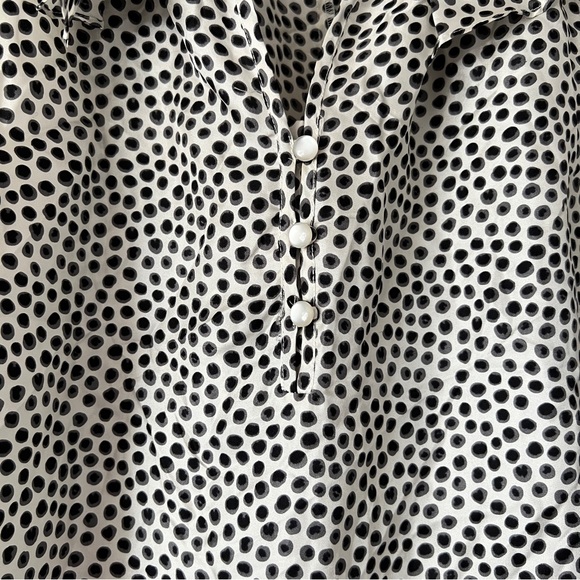 Cynthia Rowley Polka Dot 100% Silk Sleeveless Top Size Medium - Picture 7 of 7
